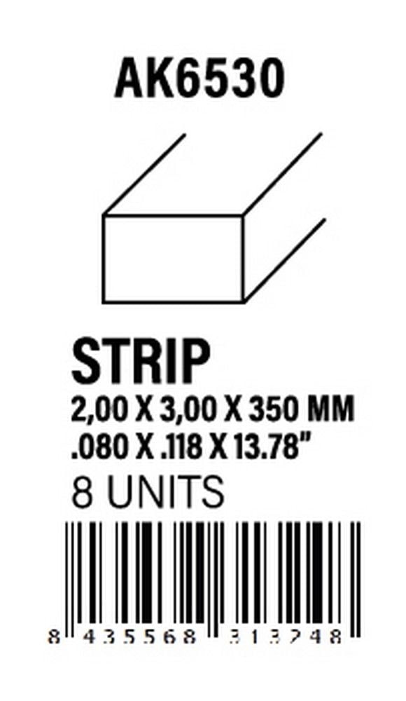 Strips 2.00 x 3.00 x 350mm - Styrene Strip