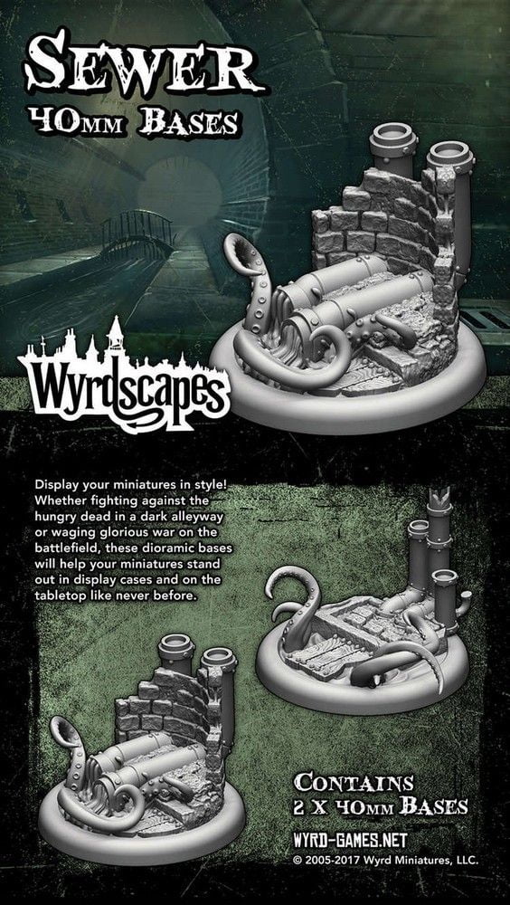 Wyrdscapes Sewer 40mm Bases - 2 Pack