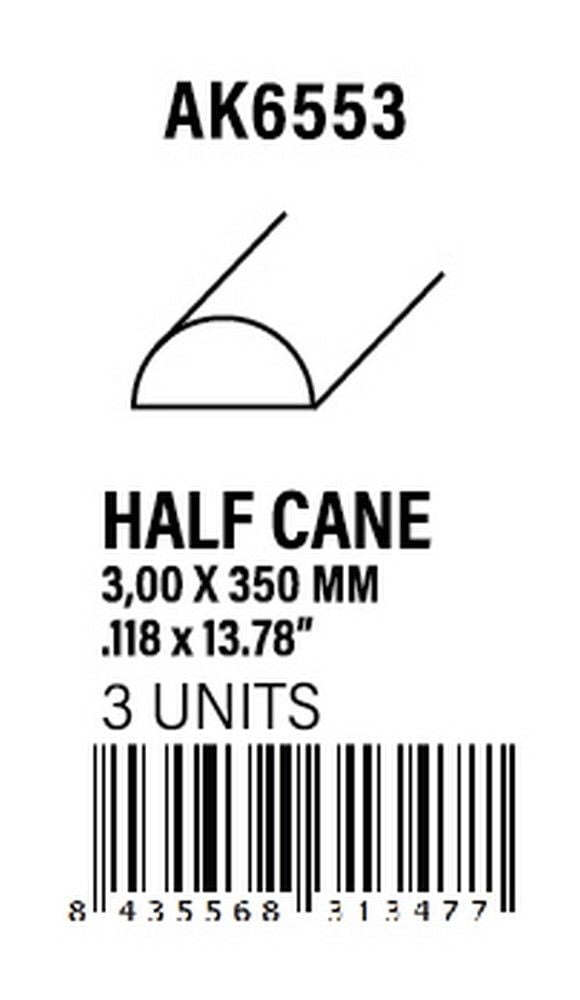 Half Cane 3.00 x 350mm - Styrene Strip