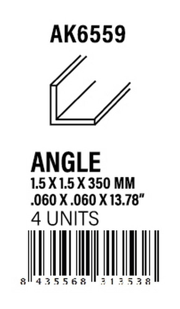 Angle 1.50 x 1.50 x 350mm - Styrene Strip