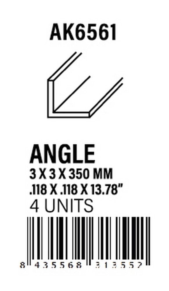 Angle 2.5 x 2.5 x 350mm - Styrene Strip