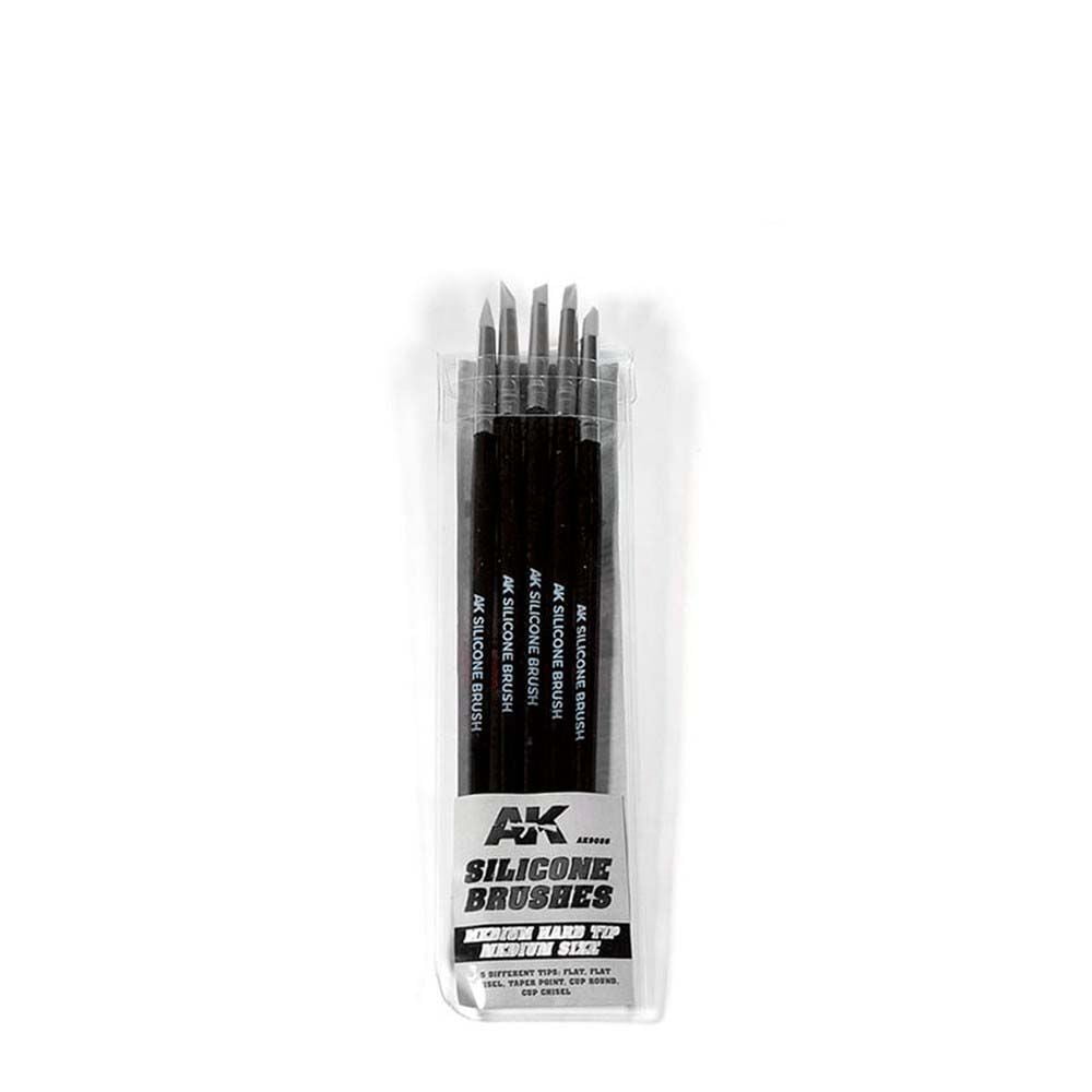 AK Tools: Set Of 5 Silicone Brushes Medium Hard Tip Medium