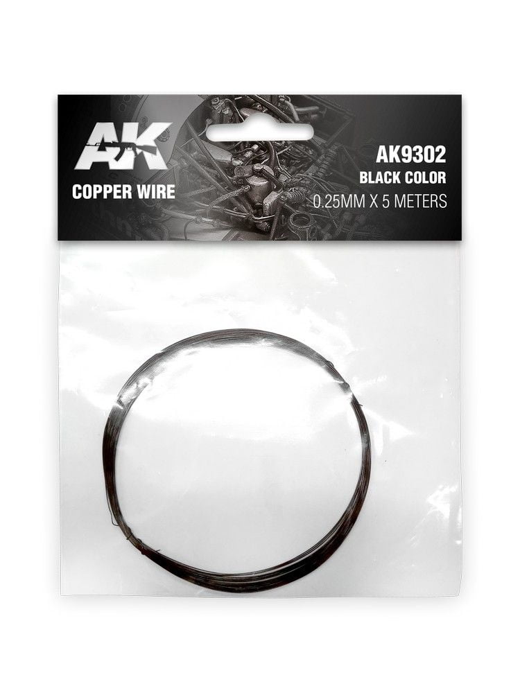AK Accessories: Copper Wire 0.25mm X 5 Meters Black Color