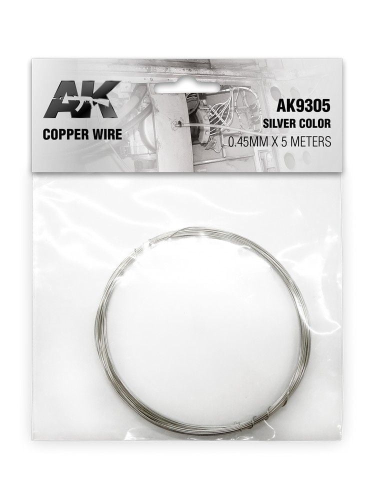 AK Accessories: Copper Wire 0.45mm X 5 Meters Silver Color